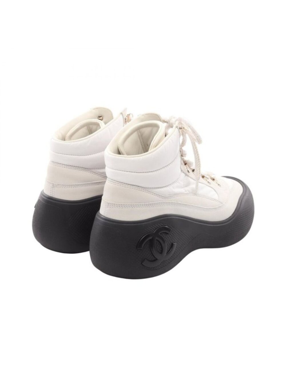 Chanel Sneakers CC Logo Leather Nylon - Picture 2 of 11